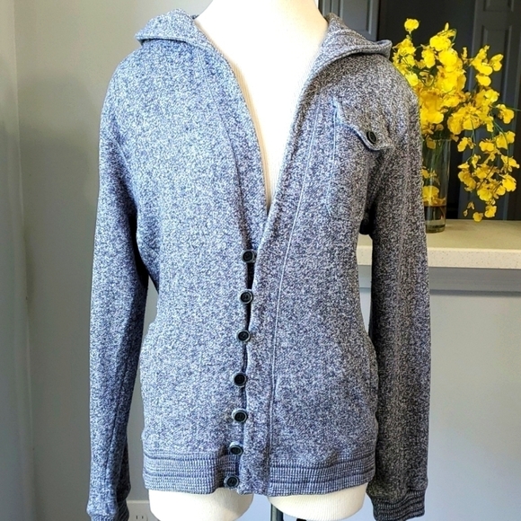 RUDE, GRAY HOODIE. size medium.  3 pockets. Button down Very good used condition - Picture 1 of 12